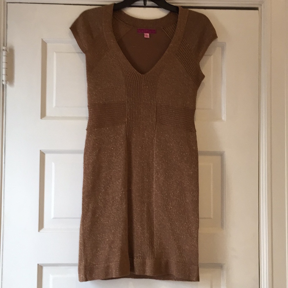 Sparkly Gold Bodycon Sweater dress